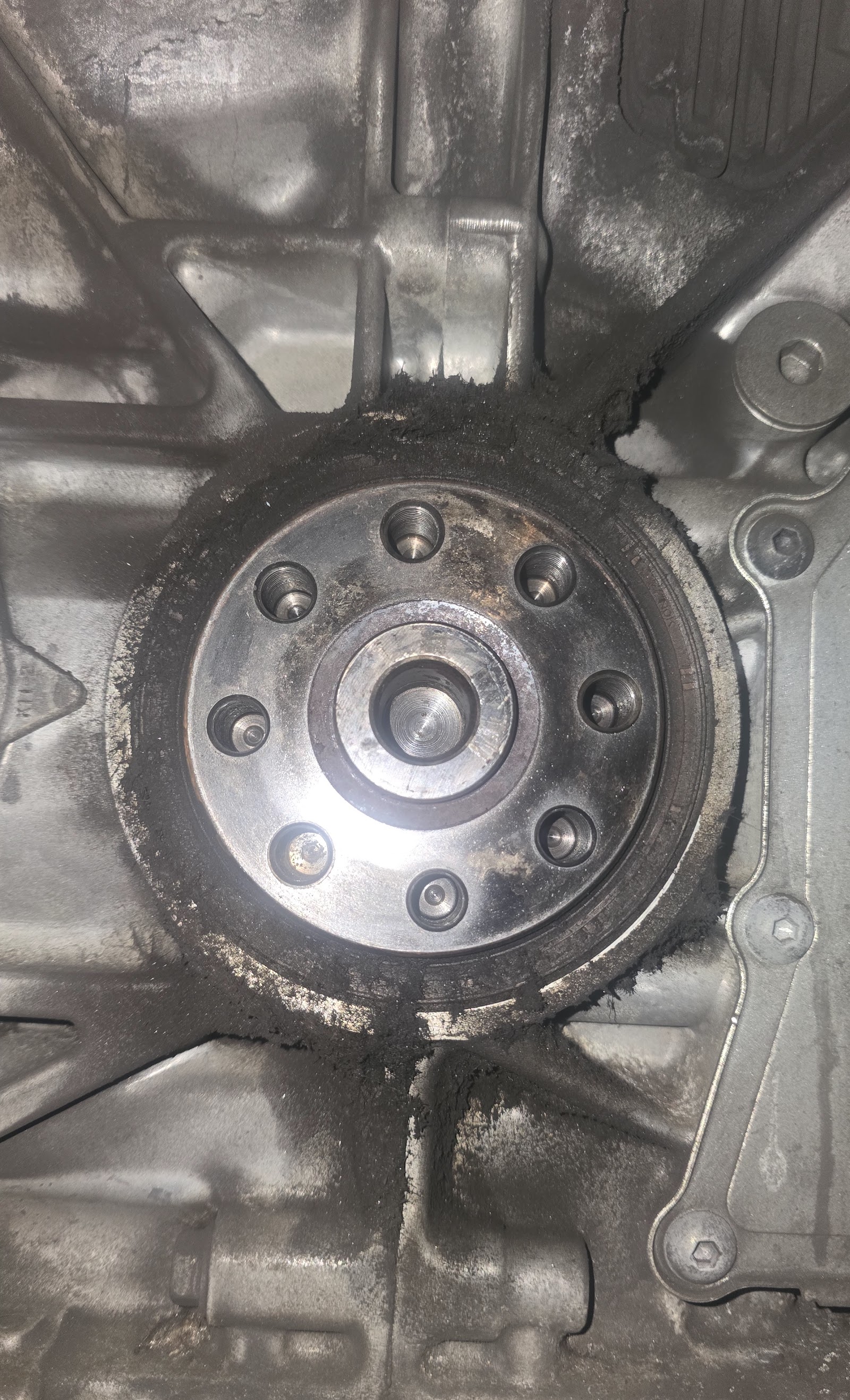 Mechanical component inspection close-up